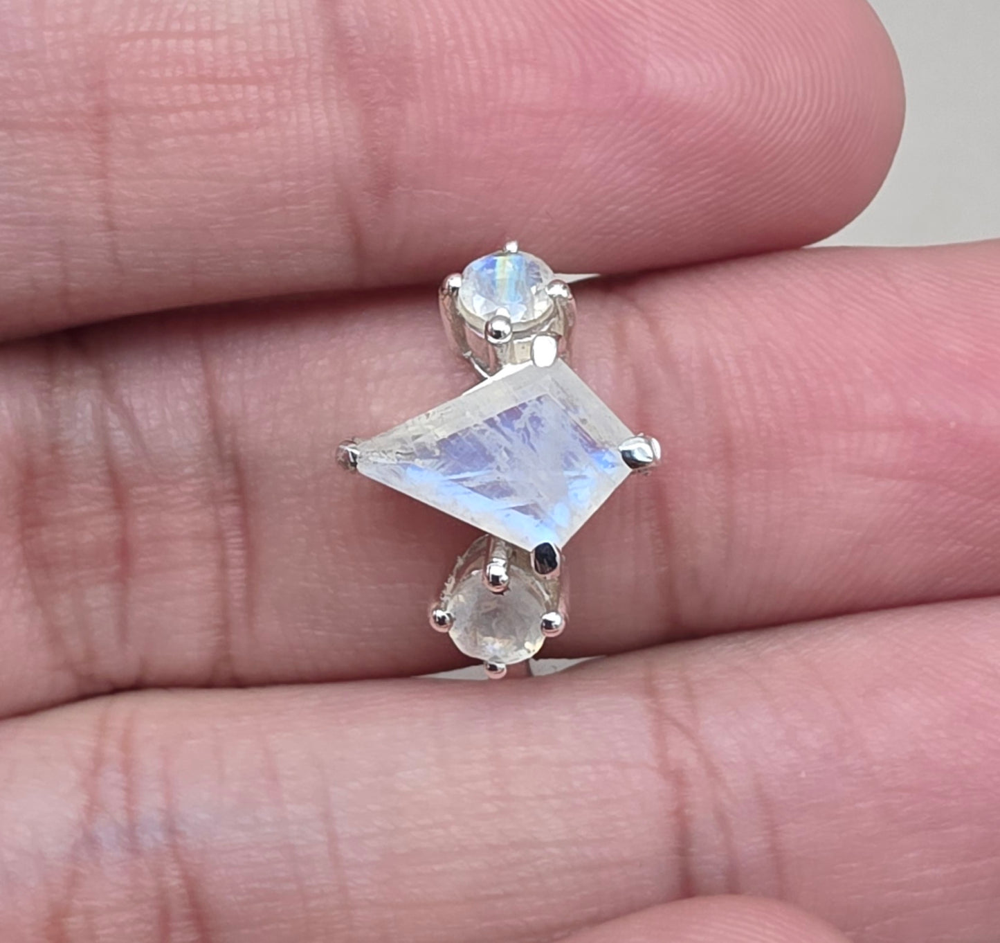 925 SOLID STERLING SILVER NATURAL MOONSTONE GEMSTONE HANDMADE RING, ALL SIZES AVAILABLE