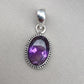925 Sterling Silver Oval Amethyst Pendant: Healing Crystal Jewelry