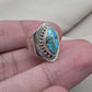 Blue Copper Turquoise Marquise Ring 925 Sterling Silver Statement Ring December Birthstone Gift