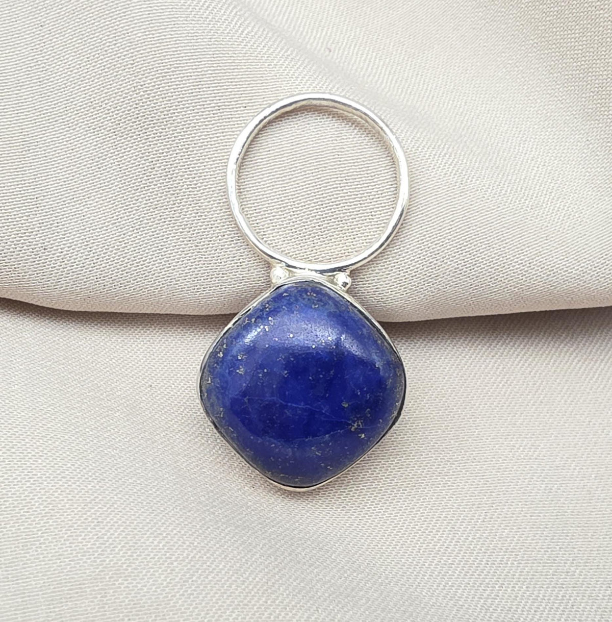 Lapis Lazuli Pendant: 925 Sterling Silver Cushion Cut Boho Jewelry