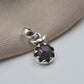 925 Sterling Silver Ruby Zoisite Pendant Natural Round Cabochon Gemstone Floral Necklace Charm