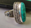 925 SOLID STERLING SILVER NATURAL TURQUOISE GEMSTONES HANDMADE RING, ALL SIZES AVAILABLE