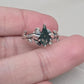 925 SOLID STERLING SILVER NATURAL MOSS AGATE GEMSTONE LEAF SILVER RING, ALL SIZES AVAILABLE