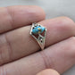 Blue Copper Turquoise Marquise Ring 925 Sterling Silver Statement Ring December Birthstone Gift