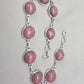 Rhodochrosite Bracelet 925 Sterling Silver Round Cabochon Pink Gemstone Link Bracelet Handmade Jewelry