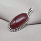 Handmade Red Onyx Sterling Silver Pendant - July Birthstone Necklace