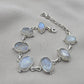 Rainbow Moonstone 925 Sterling Silver Bracelet Natural Oval Link Jewelry