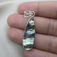 925 Sterling Silver Abalone Shell Teardrop Pendant Natural Pendant Handmade Jewelry
