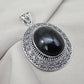 925 Sterling Silver Natural Black Onyx Silver Pendant Oval Cabochon Handmade Gemstone Jewelry