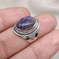 Natural Charoite 925 Sterling Silver Ring: Handmade Boho Gemstone Jewelry