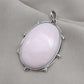Natural Pink Opal 925 Sterling Silver Pendant: Handmade Oval Gemstone Necklace
