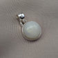 Natural White Opal Round Pendant 925 Sterling Silver Handmade Cabochon Gemstone Jewelry