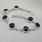 Black Onyx Bracelet 925 Sterling Silver Round Stone Link Bracelet Handmade Jewelry