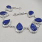 925 Sterling Silver Lapis Lazuli Bracelet Natural Blue Pear Shape Gemstone Handmade Jewelry