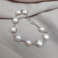 Mother of Pearl 925 Sterling Silver Bracelet: Bezel Set Gemstone Jewelry