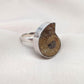 Ammonite Fossil Ring: 925 Sterling Silver Boho Statement Jewelry