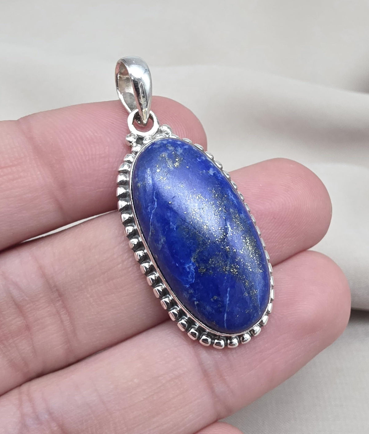 Lapis Lazuli Pendant 925 Sterling Silver September Birthstone Necklace Boho Jewelry Handmade Pendant