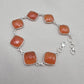 Sterling Silver Carnelian Bracelet, Faceted Gemstone Handmade Jewelry