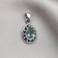 Sterling Silver Blue Topaz Pendant Necklace: December Birthstone Gift