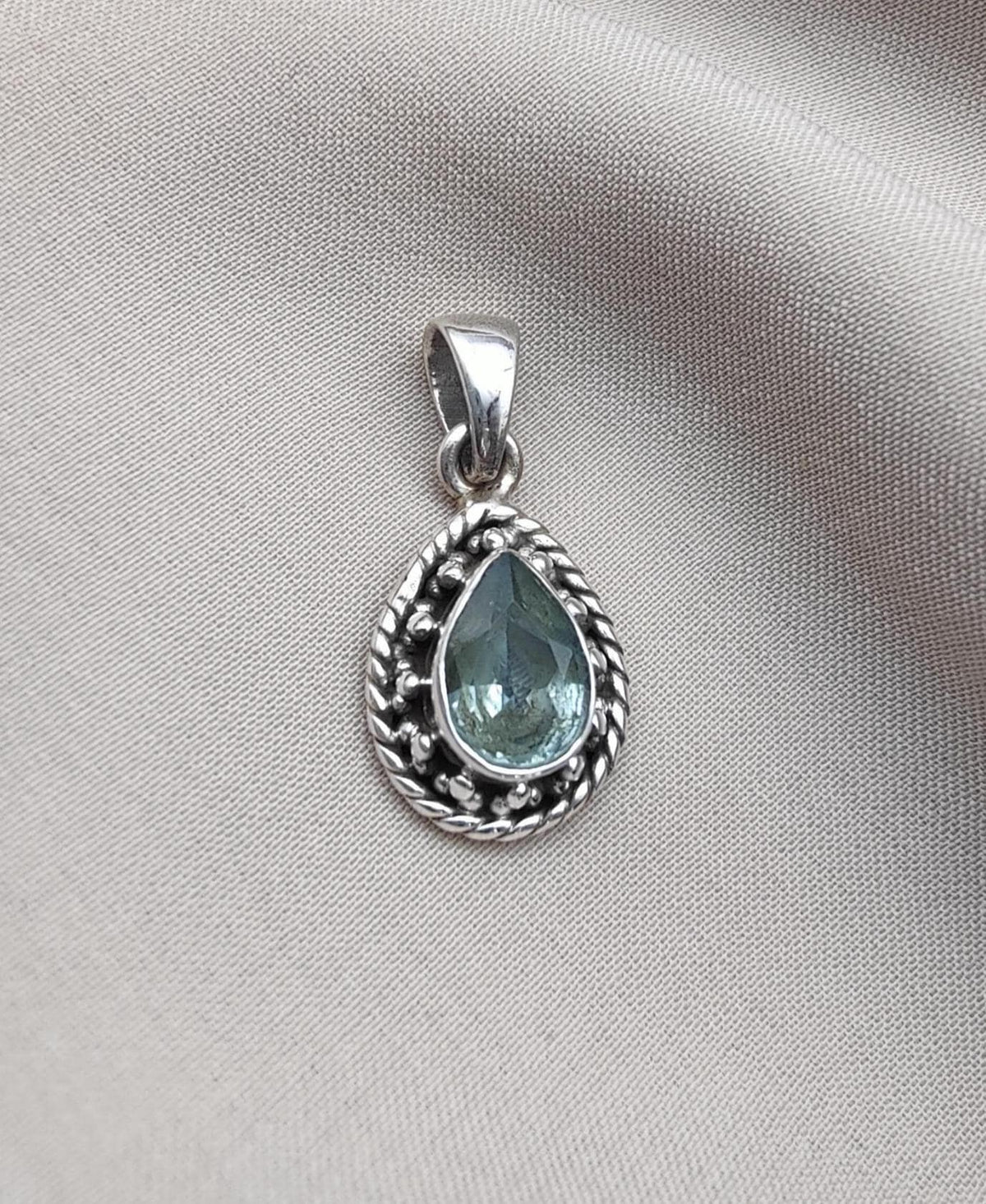 Sterling Silver Blue Topaz Pendant Necklace: December Birthstone Gift