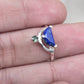 Lapis Lazuli Ring 925 Sterling Silver Dual Stone Moss Agate Statement Ring