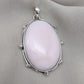 Natural Pink Opal 925 Sterling Silver Pendant: Handmade Oval Gemstone Necklace