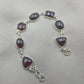 925 Sterling Silver Garnet Link Bracelet Natural Gemstone Handmade Artisan Jewelry Gift for Her