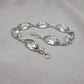 925 Sterling Silver Green Amethyst Bracelet Marquise shape Gemstone Elegant Link Bracelet Gift