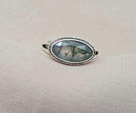 925 SOLID STERLING SILVER NATURAL MOSS AGATE GEMSTONE HANDMADE RING, ALL SIZES AVAILABLE (Copy) (Copy)