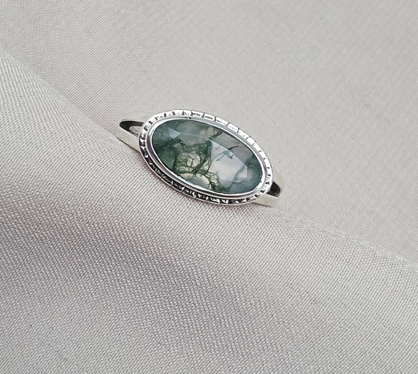 925 SOLID STERLING SILVER NATURAL MOSS AGATE GEMSTONE HANDMADE RING, ALL SIZES AVAILABLE (Copy) (Copy)