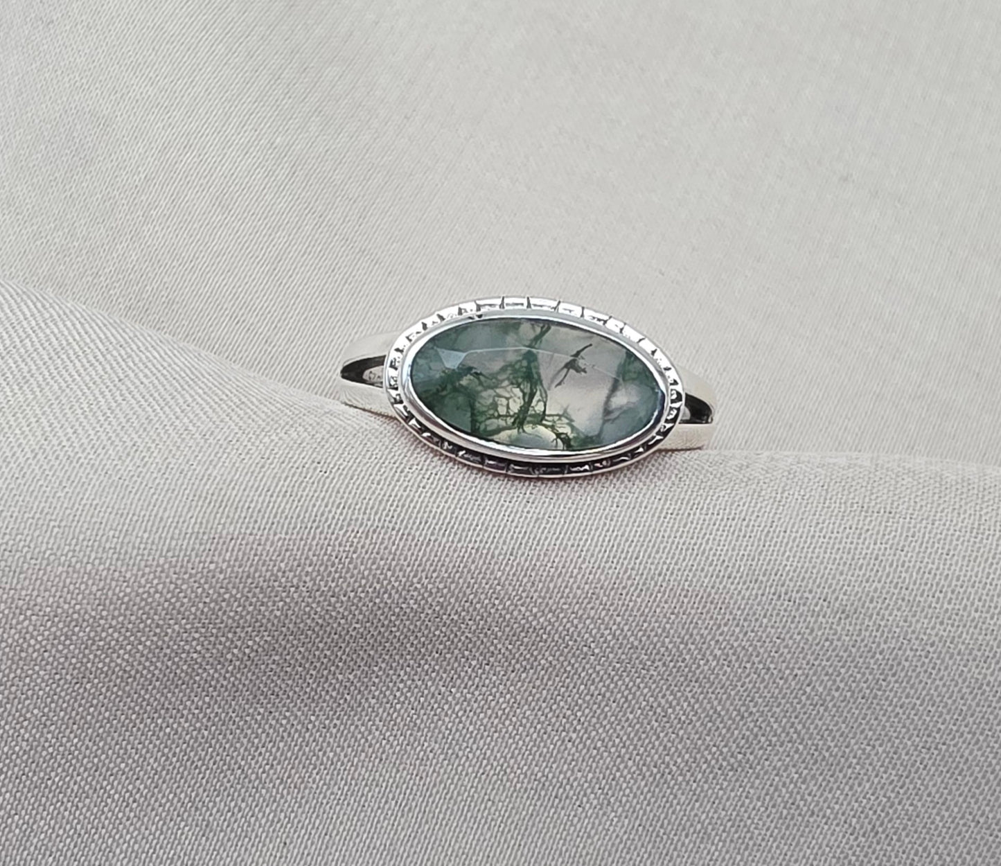 925 SOLID STERLING SILVER NATURAL MOSS AGATE GEMSTONE HANDMADE RING, ALL SIZES AVAILABLE (Copy) (Copy)