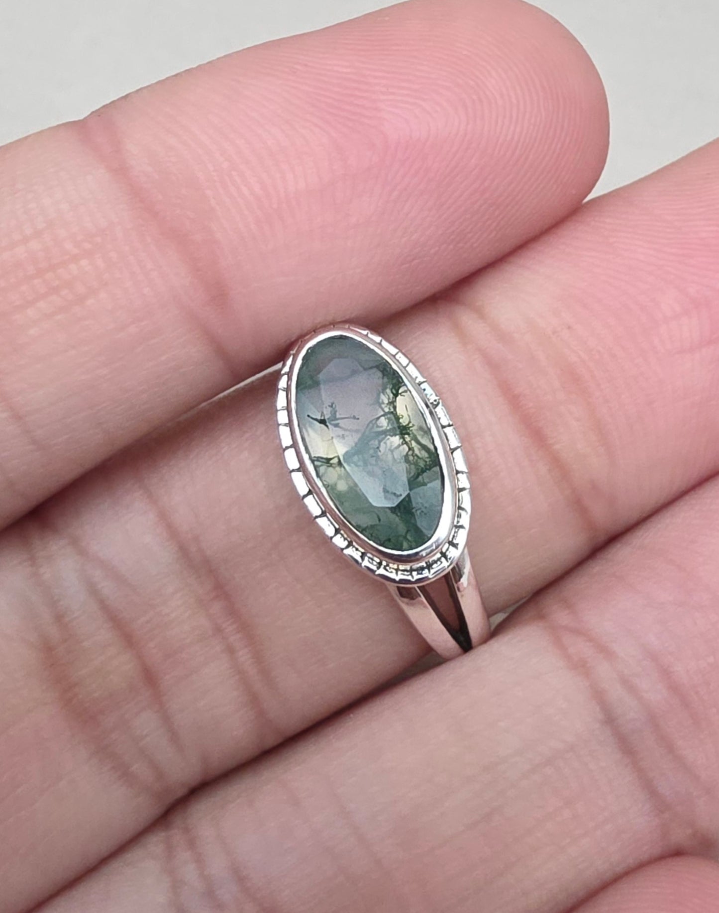 925 SOLID STERLING SILVER NATURAL MOSS AGATE GEMSTONE HANDMADE RING, ALL SIZES AVAILABLE (Copy) (Copy)