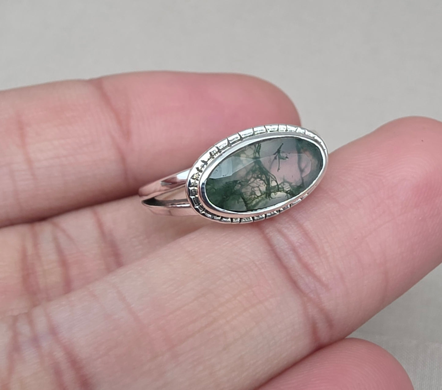 925 SOLID STERLING SILVER NATURAL MOSS AGATE GEMSTONE HANDMADE RING, ALL SIZES AVAILABLE (Copy) (Copy)