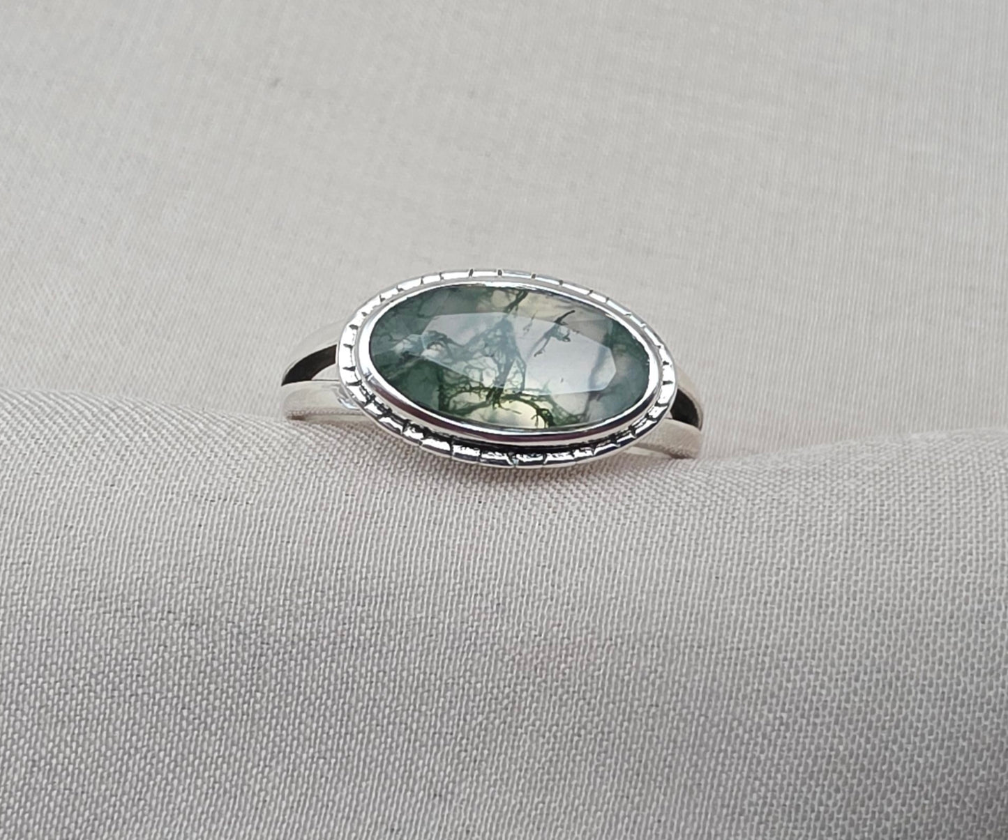 925 SOLID STERLING SILVER NATURAL MOSS AGATE GEMSTONE HANDMADE RING, ALL SIZES AVAILABLE (Copy) (Copy)
