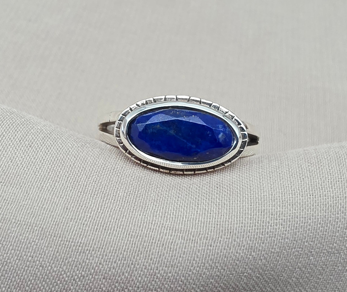 925 SOLID STERLING SILVER NATURAL LAPIS LAZULI GEMSTONE HANDMADE RING, ALL SIZES AVAILABLE
