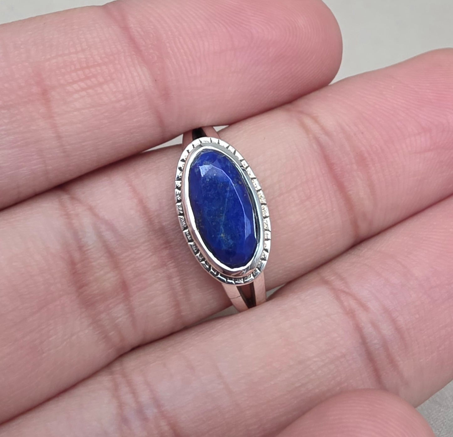 925 SOLID STERLING SILVER NATURAL LAPIS LAZULI GEMSTONE HANDMADE RING, ALL SIZES AVAILABLE