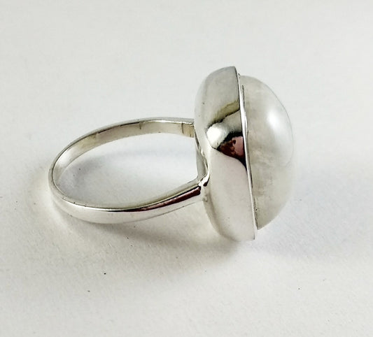 925 SOLID STERLING SILVER NATURAL RAINBOW MOONSTONE GEMSTONES HANDMADE RING, ALL SIZES AVAILABLE