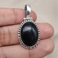 Handmade Black Onyx 925 Sterling Silver Pendant: Protection Amulet