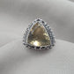 Lemon Quartz Ring 925 Sterling Silver Natural Yellow Gemstone Triangle Cut Ring