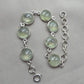 925 Sterling Silver Prehnite Cabochon Link Bracelet Handmade Gemstone Jewelry Gift for Her