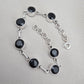 Black Onyx Bracelet 925 Sterling Silver Round Stone Link Bracelet Handmade Jewelry