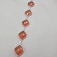 Sterling Silver Carnelian Bracelet, Faceted Gemstone Handmade Jewelry