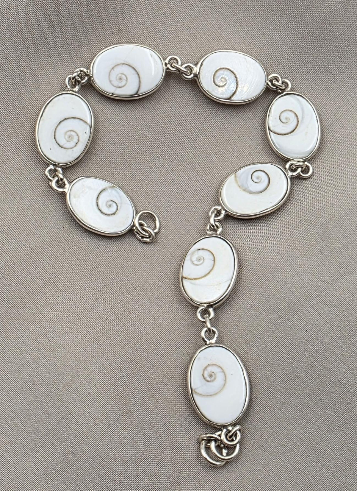 925 Silver Shiva Eye Bracelet Shell Bracelet Spiritual Protection Handmade Jewelry Gift for Her