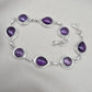 Amethyst 925 Sterling Silver Bracelet Natural Purple Gemstone Handmade