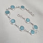925 Sterling Silver Amazonite Bracelet Aqua Blue Gemstone Boho Vintage Bracelet for Women