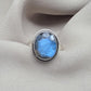 Labradorite Ring 925 Sterling Silver Blue Flash Gemstone Boho Statement Jewelry Gift For Her
