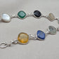 Multi Gemstone Bracelet 925 Sterling Silver Colorful Statement Bracelet