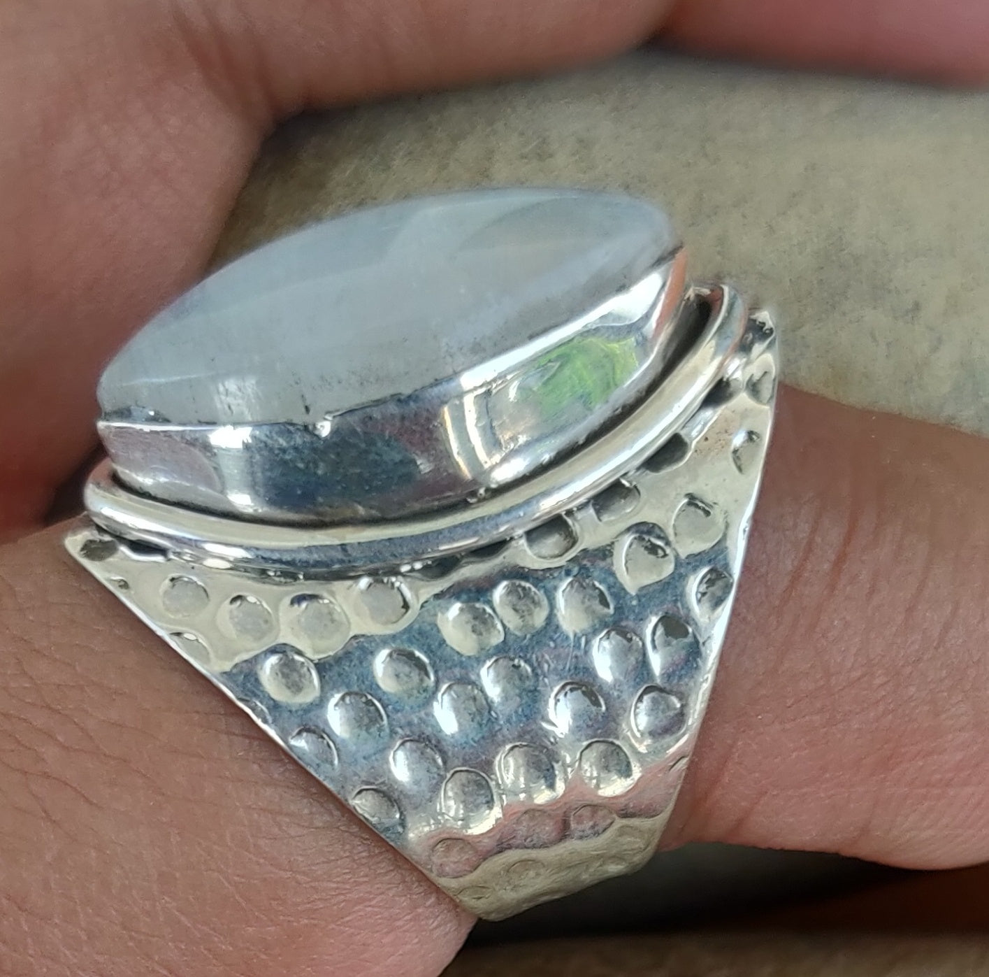 925 SOLID STERLING SILVER NATURAL RAINBOW MOONSTONE GEMSTONES HANDMADE RING, ALL SIZES AVAILABLE