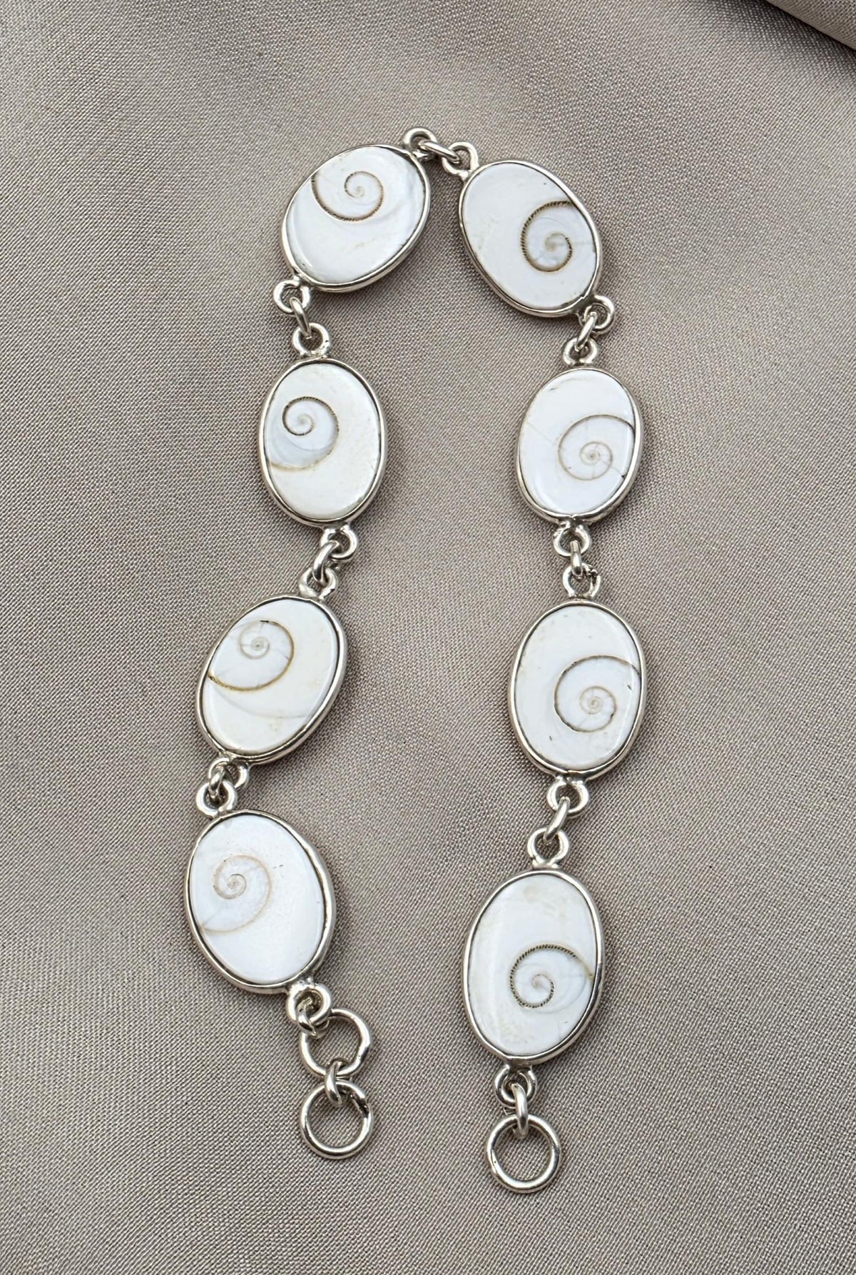 925 Silver Shiva Eye Bracelet Shell Bracelet Spiritual Protection Handmade Jewelry Gift for Her