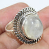 925 SOLID STERLING SILVER NATURAL RAINBOW MOONSTONE GEMSTONES HANDMADE RING, ALL SIZES AVAILABLE